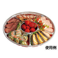 福助工業 オードブル容器 サークルトレー FP-3 シルバー(セット) 00102576 1ケース(200個(20個×10))（直送品）