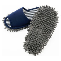 【スリッパ】オクムラ お掃除モップスリッパ外縫い Ｍ ネイビー 1足（直送品）