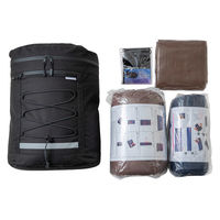 ガマカ工業 MOTTETE PLUS 寝具メーカーが考えた 防災リュック 宿泊5点セット ブラック 6300087690 1S(1S)（直送品）