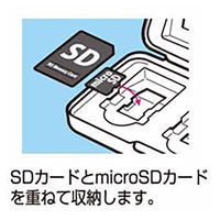 サナダ精工 SD/microSDカードケース W L8826-W 1セット(1個×10)（直送品）