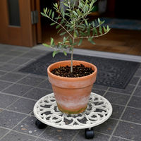 アイアン製プランタースタンドキャスター付35cm deacor デーコル 2個組 IF-N0037-2P-BLK 1セット(2個入)（直送品）