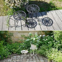 アイアン製プランタースタンド 脚付き ハイロー2個セット deacor デーコル IF-N003839-2P-WHT（直送品）