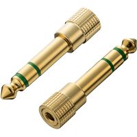 サンワサプライ 3.5mmステレオミニプラグ-6.3mmステレオ標準プラグ変換アダプタ MM-SPKB2 1個