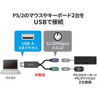 サンワサプライ USB-PS/2変換コンバータ USB-CVPS6 1個（直送品）