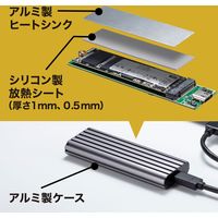 サンワサプライ M.2 PCIe/NVMe SSDケース USB-CVNVM1 1個