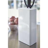 tower（タワー） キッチンナイフ＆ハサミスタンド 包丁 キッチンばさみ ホワイト 1個 山崎実業 キッチン収納