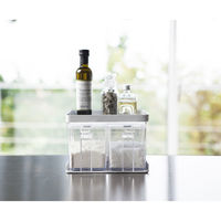 tower（タワー） 調味料ストッカー（2個）＆ラックセット ホワイト 調味料入れ 調味料ラック 山崎実業