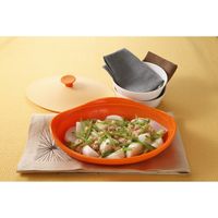 シリコンスチーマー オレンジ オーバル型 電子レンジ調理 fleur フルール 1個 シービージャパン