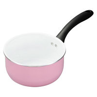 セラミック加工片手鍋 18cm ピンク ガス火専用 京セラ