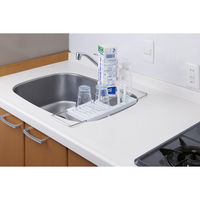 キッチン水切りラック 伸縮タイプ ホワイト 1個 伸晃