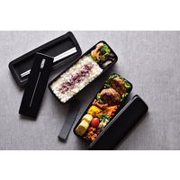 サーモス（THERMOS） フレッシュランチボックス 2段式 980ml ブラック DJS-980W BK 1個 弁当箱