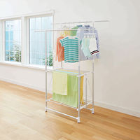 多機能 洗濯物干し 室内用 アルミ製 H型 ポーリッシュ PS-04KA 1個 天馬