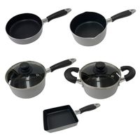 ちびポット キャセロール 両手鍋 16cm ガラス蓋付 フッ素加工 IH・ガス火対応 グレー 1個 ベストコ