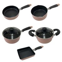 ちびポット ソースパン 片手鍋 16cm ガラス蓋付 フッ素加工 IH・ガス火対応 ピンク 1個 ベストコ