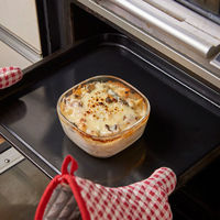 HARIO（ハリオ） スタッキング 耐熱ガラス製保存容器 コンテナM 1セット（3個入） KSTL-M-3006-OW 日本製