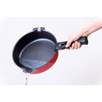 ToMay （トゥーメイ） フライパンにも鍋にもなる 取っ手の取れる 卓上鍋 24cm 深型 IH対応 レッド 和平フレイズ