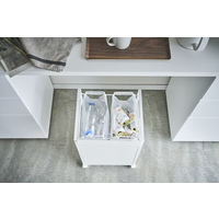 tower（タワー） 目隠し分別ダストワゴン 2分別 ホワイト 1個 山崎実業 【送料無料】