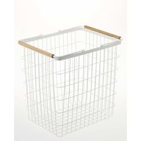 【アウトレット】tosca（トスカ） ランドリーワゴン+バスケット ホワイト 1個 山崎実業 【送料無料】　【終売品】