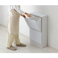 リス 通路で使える分別ダストボックス ワイド 2段 2P ゴミ箱 スリム 縦型 上段22.5L＋下段22.5L グレー GPRB058 1台