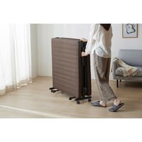 アイリスオーヤマ 折りたたみベッド OTB-BRR ブラウン 1台（直送品）