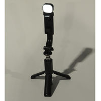 LEDライト付き自撮り棒 ブラック LAKOLE/ラコレ