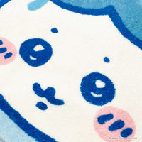 MORIPiLO 玄関マット チェアクッション ちいかわ ハチワレ グッズ  マット 室内用 多用途 滑り止め 小さめ 約38×33cm リボンブルー