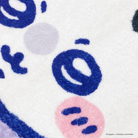 MORIPiLO 玄関マット チェアクッション ちいかわ モモンガ マット 室内用 多用途 滑り止め 小さめ 可愛い 約40×33cm リボンパープル