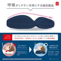 MORIPiLO 枕 いびき対策 フィットイン ネイビー 高さ調整可能 鼾 防止 洗える パイプ(いびきのことを考えた枕Fit in)約36×56×9-12cm