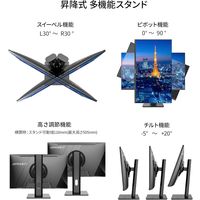 JAPANNEXT 27インチ液晶モニター Type-C給電 JN-IPS27FHDR-C65W-HSP 画面回転/上下昇降機能
