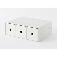 無印良品 再生ポリプロピレン入り小物収納ボックス３段 ホワイトグレー 約幅１１×奥行２４．５×高さ３２ｃｍ 良品計画