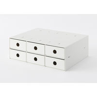 無印良品 再生ポリプロピレン入り小物収納ボックス６段 ホワイトグレー 約幅１１×奥行２４．５×高さ３２ｃｍ 良品計画