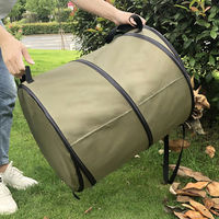 セーフラン安全用品 集草ガーデンバッグ(スプリング自立式) φ46x70cm 容量約113L カーキ C0109-113L 1個（直送品）