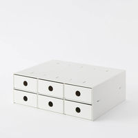 無印良品 ポリプロピレン小物収納ボックス6段 A4タテ ホワイトグレー 約幅11×奥行24.5×高さ32cm 良品計画（わけあり品）