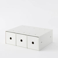 無印良品 ポリプロピレン小物収納ボックス3段 A4タテ ホワイトグレー 約幅11×奥行24.5×高さ32cm 良品計画（わけあり品）