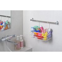 【アウトレット】ヨシカワ お風呂バスケット 収納 抗菌 ホワイト kari4979487936415 1個