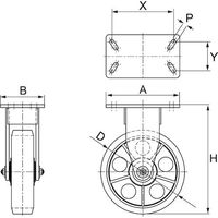 マーテック MARTEC マリン用防水型キャスター シングルホイール ウレタン車 固定 MSF300 1台 641-9291（直送品）