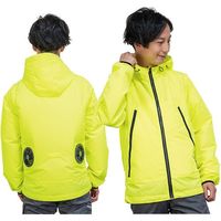 岡潮 空調付2Wayパーカー+モバイルバッテリー付30102 蛍光イエロー L 30102-L-0920 1式 660-6381（直送品）