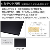 【車上渡し】山金工業 ワークテーブルLAB 実験台 耐薬品天板 中間棚付 半面棚付 ブラック SLK-1875TF-BKW 1台（直送品）