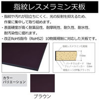 【車上渡し】山金工業 ワークテーブルLAB 実験台 指紋レスメラミン天板 中間棚付 半面棚付 ブラウン SLM-1875TF-BRW 1台（直送品）
