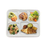 トーシン エコ バガス 業務用 仕切プレート ホワイト 1セット（30枚：3枚入×10パック）