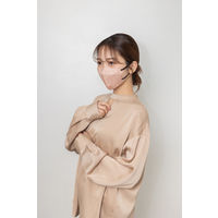 伊藤忠リーテイルリンク Eーlineマスク ピンクベージュ×ブラウン 1箱（30枚入）