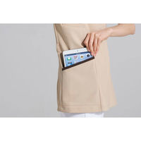 【再検品商品】フォーク レディスジップスクラブ ダークネイビー×ブラウン 7069SC-17-LL 1枚　スクラブ（わけあり品）