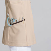 【再検品商品】フォーク レディスジップスクラブ エクルベージュ×ブラウン 7069SC-10-M 1枚　スクラブ（わけあり品）