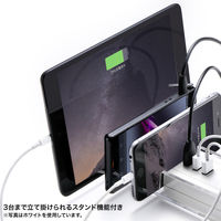 サンワサプライ  USB充電機能付きタップ　スタンド付き（2P・5個口・3m・ブラック） TAP-B47UC-3BK（直送品）