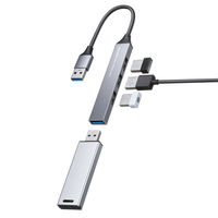 サンワサプライ  USB 5Gbps 4ポート コンボ超スリムハブ USB-5H24GM（直送品）