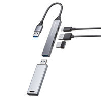 サンワサプライ  USB 5Gbps 4ポート コンボ超スリムハブ USB-5H25GM（直送品）