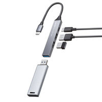 サンワサプライ  USB Type-C 4ポート コンボ 超スリムハブ USB-5TC27GM（直送品）