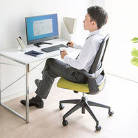 サンワサプライ メッシュチェア 肘跳ね上げ式 テレワーク・在宅勤務チェア グリーン SNC-ASNET7G 1脚 オフィスチェア ウレタンキャスター（直送品）