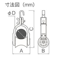 エスコ 148x104x298mm 吊車(100mm以下用) EA631EB-23 1個（直送品）