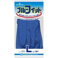 ショーワグローブ ゴム手袋ブルーフィット Lサイズ 181 1パック（直送品）
